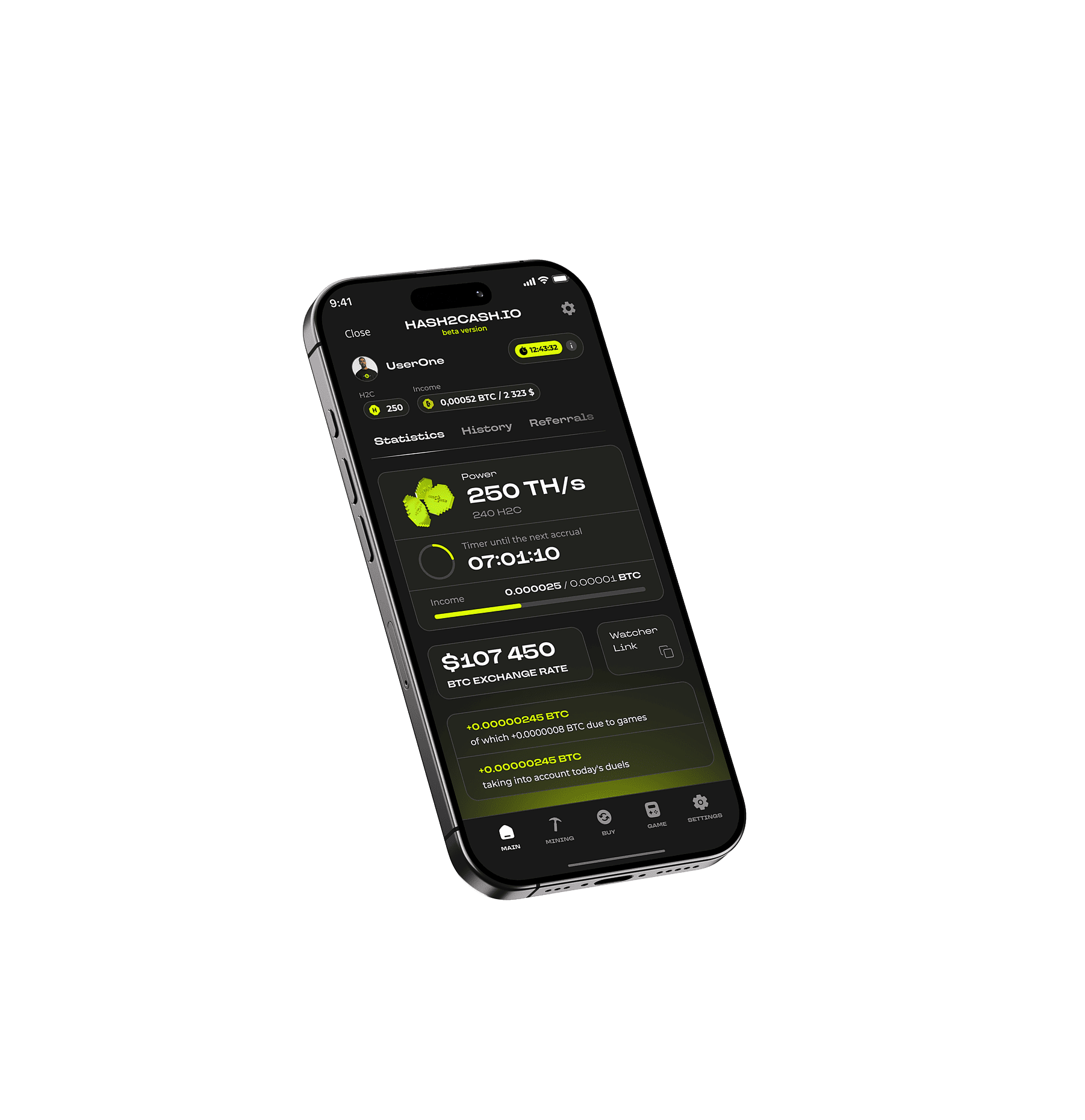 Hash2Cash app screenshot
